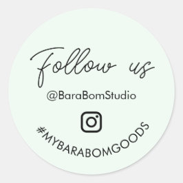 Folgen Sie uns auf der Instagram Packungs-Aufklebe Runder Aufkleber