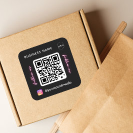 Folgen Sie uns auf Instagram QR Code Social Media  Quadratischer Aufkleber