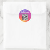 Folgen Sie uns auf Instagram Social Media QR Code Runder Aufkleber (Tasche)