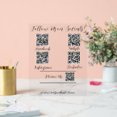 Folgen Sie uns auf Social Media Acrylic Sign Acrylschild (Hochzeit)