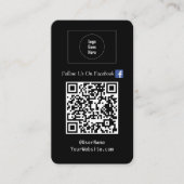 Folgen Sie uns auf Social Media QR Code Black Visitenkarte (Vorderseite)