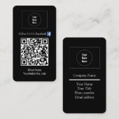 Folgen Sie uns auf Social Media QR Code Black Visitenkarte (Vorne/Hinten)