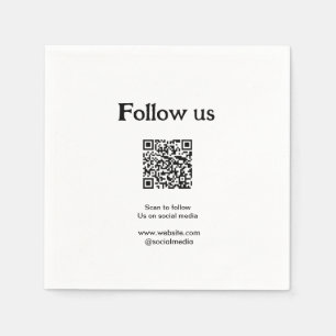 Folgen Sie uns auf Social Media, scannen Sie den Q Serviette