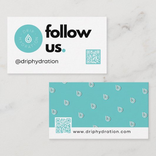 Folgen Sie uns Business Card Visitenkarte (Vorne/Hinten)