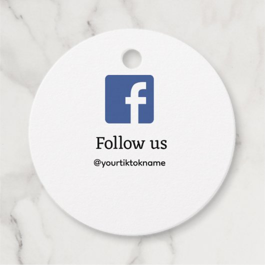 folgen Sie uns facebook Benutzername Social Media  Geschenkanhänger (Vorderseite)
