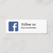 folgen Sie uns facebook Benutzername Social Media Mini Visitenkarte (Vorderseite)