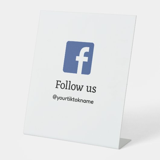 folgen Sie uns facebook Benutzername Social Media Sockelschild (Vorderseite)