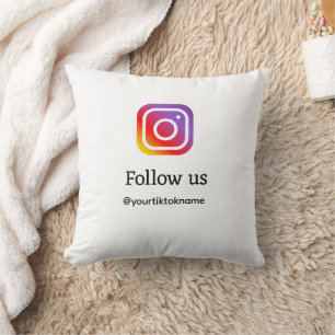 folgen Sie uns Instagram Benutzername sozialen Med Kissen