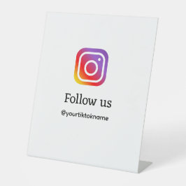 folgen Sie uns Instagram Benutzername sozialen Med Sockelschild