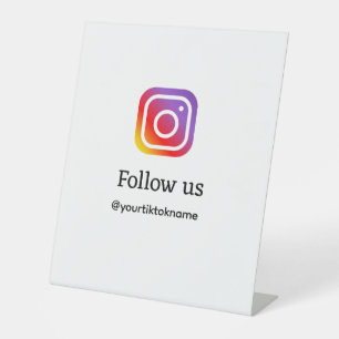 folgen Sie uns Instagram Benutzername sozialen Med Sockelschild