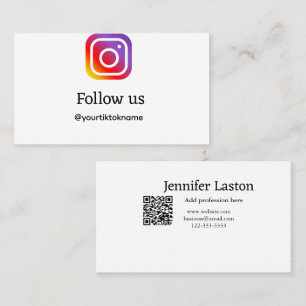 folgen Sie uns Instagram Benutzername sozialen Med Visitenkarte