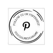 Folgen Sie uns/mich auf "Pinterest", Social Media Gummistempel (Prägung)
