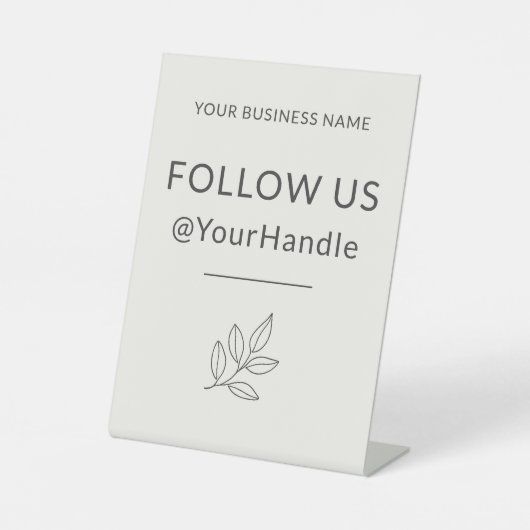 Folgen Sie uns Minimalistischen kleinen Unternehme Sockelschild (Vorderseite)