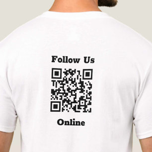 Folgen Sie uns Online-Nachrichten mit QR-Code-T - T-Shirt