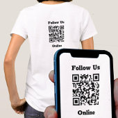 Folgen Sie uns Online-Nachrichten mit QR-Code-T - T-Shirt