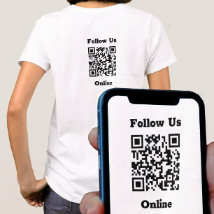 Folgen Sie uns Online-Nachrichten mit QR-Code-T -  T-Shirt