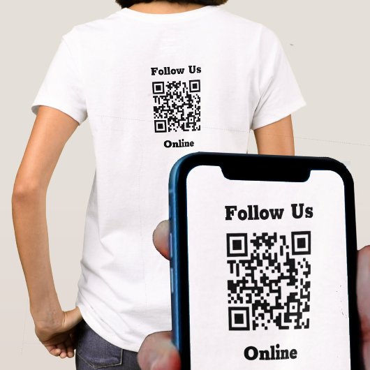 Folgen Sie uns Online-Nachrichten mit QR-Code-T - T-Shirt