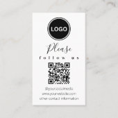Folgen Sie uns | QR-Code Modern Business Card Visitenkarte (Vorderseite)