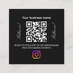 Folgen Sie uns QR-Code-Schild Instagram Folgen Quadratische Visitenkarte