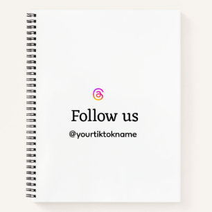 Folgen Sie uns Thread Benutzername Social Media hi Notizblock