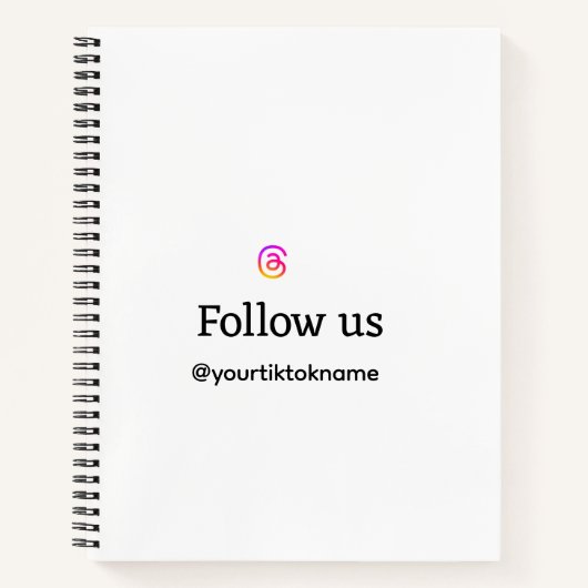 Folgen Sie uns Thread Benutzername Social Media hi Notizblock (Vorderseite)