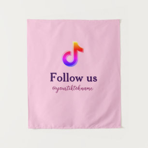 folgen Sie uns tiktok Benutzername Social Media hi Wandteppich