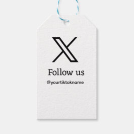 Folgen Sie uns Twitter X Benutzername Social Media Geschenkanhänger