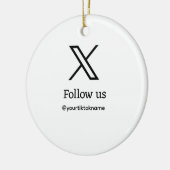 Folgen Sie uns Twitter X Benutzername Social Media Keramik Ornament (Links)