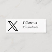 Folgen Sie uns Twitter X Benutzername Social Media Mini Visitenkarte (Vorderseite)