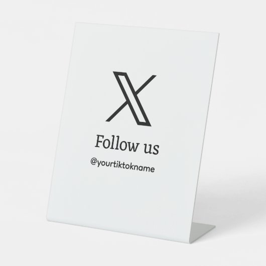 Folgen Sie uns Twitter X Benutzername Social Media Sockelschild (Vorderseite)