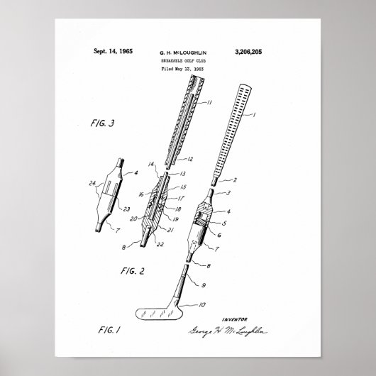 FOLGENDES GOLF CLUB PATENT - Poster (Vorne)