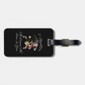 Folgern der Rum ist gegangener Piraten-Schädel Gepäckanhänger (Rückseite horizontal)