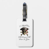 Folgern der Rum ist gegangener Piraten-Schädel Gepäckanhänger (Rückseite vertikal)