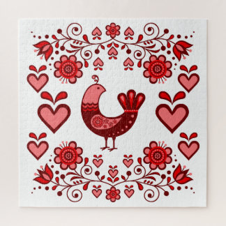 Folgevogel/Partridge/Blume/Herz/Rot Puzzle