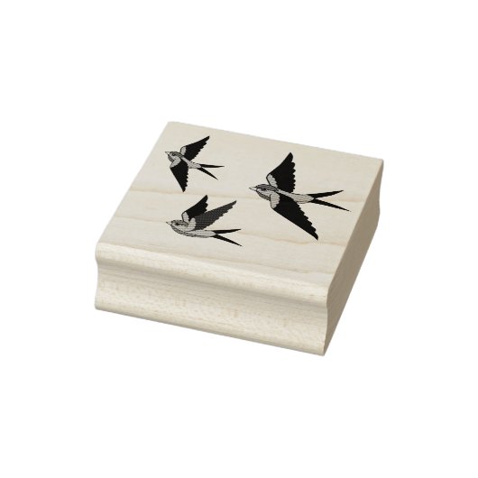 Folgevogel, Schwalbenvogel, drei Flugvögel Gummistempel (Stempel)