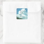 Folgt Gott... Quadratischer Aufkleber (Tasche)