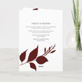 Folgte Vorlagen des Herbsthochzeitprogramms (Rückseite)