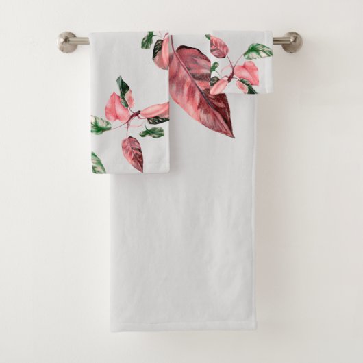 FOLHAGEM ROSA E VERDE BADHANDTUCH SET (Insitu)