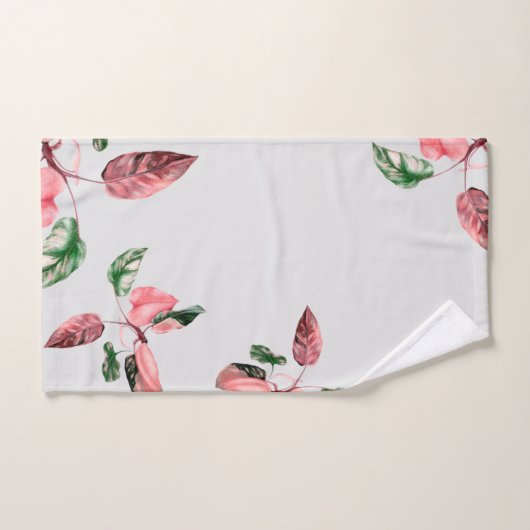 FOLHAGEM ROSA E VERDE BADHANDTUCH SET (Handtuch)