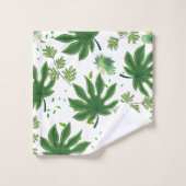 Folhas Verdes Badhandtuch Set (Waschlappen)