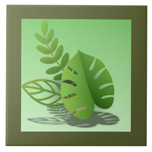 Folhas Verdes Fliese (Vorderseite)