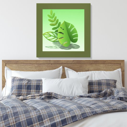 Folhas Verdes Leinwanddruck (Insitu (Schlafzimmer))