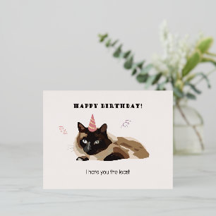 Foli card Happy Birthday Cat Funny Folien Feiertagspostkarte