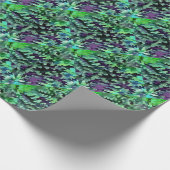 Foliage Abstrakte Pop Kunst in Jade Green und Lila Geschenkpapier (Ecke)