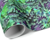 Foliage Abstrakte Pop Kunst in Jade Green und Lila Geschenkpapier (Rolleneckpunkt)