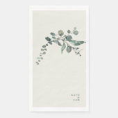 Foliage Aquamarin & Cream Custom Wedding Serviette (Vorderseite)