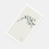 Foliage Aquamarin & Cream Custom Wedding Serviette (Ecke)