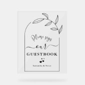 Foliage Arch Calligraphy Custom Wedding Guestbook Acrylschild (Vorderseite)