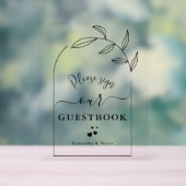 Foliage Arch Calligraphy Custom Wedding Guestbook Acrylschild (Neutral)