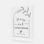 Foliage Arch Calligraphy Custom Wedding Guestbook Acrylschild (Winkel)